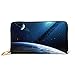 Produktbild JHGFG Mode Handtasche Reißverschluss Brieftasche Deep Space Kunst Nebel Planeten Planeten Galaxien Telefon Kupplung Geldbörse Abendkupplung Blockieren Leder Brieftasche Multi Card Organisieren