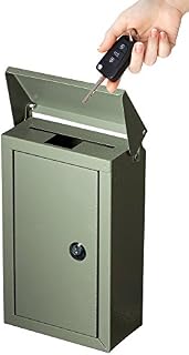 Outdoor Large Key Drop Box Galvanized Steel Wall-Mount Powder-Coated Key Fob Lock Box