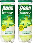 Penn Control Plus Tennis Balls - Youth Felt Green Dot Tennis Balls for Beginners, 1 Can 3 Balls (Pack of 2)