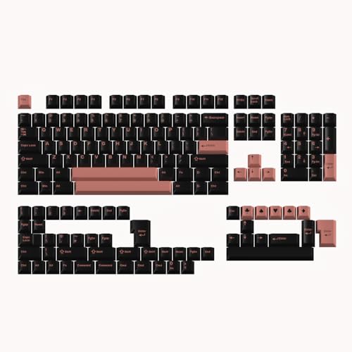 Image of Black Dye-sub Keycaps, 163 Keys Cherry Profile, Double Shot Keycaps Set, Custom Key caps for MX Switches Mechanical Keyboard(Wasabi)