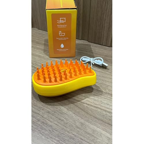 Escova 3 em 1 para Cães e Gatos - Autolimpante, Massagem Relaxante e Remoção de Pelos - Recarregável