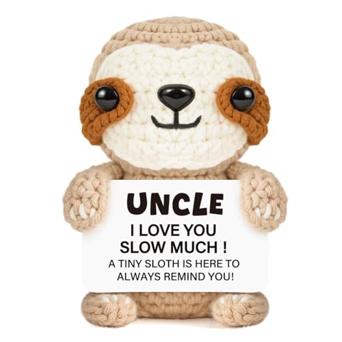 Giftasy Uncle Gifts - Handmade Crochet Funny Cute Sloth - Gifts for Uncle from Niece Nephew for Birthday Fathers Day Christmas