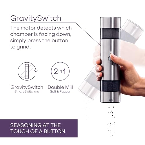 Moulin électrique avec GravitySwitch pour cuisiner à une main