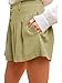 Famulily Summer Shorts for Women High Waisted Linen Shorts with Pockets Pleated Wide Leg Comfy Tailored Shorts Green XL