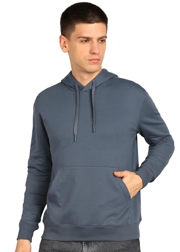 Image of Alan Jones Clothing Men's Solid Hooded Sweatshirt | Drawstring Hood, Kangaroo Pocket, Ribbed Hem | Regular Fit | Sizes S-5XL | Multiple Colors