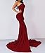 WRStore Womens Strapless Asymmetric Slit Front Evening Party Wedding Maxi Dress Wine Red
