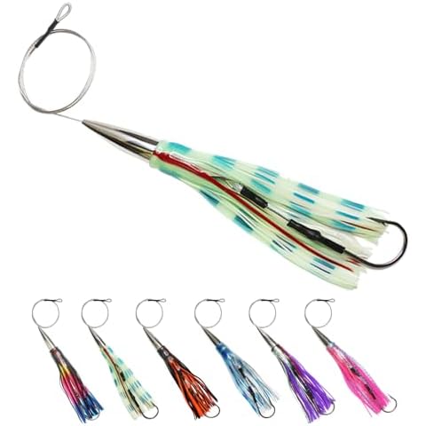 VIKETECH 10’’ 8oz Stainless Deep Sea Fishing Trolling Lure for Marlin Tuna Mahi Mahi Wahoo Sailfish Dolphin Saltwater Offshore Big Game Trolling Lures Included Mesh Bag (Green) Cover