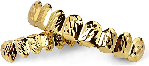 Grillz para dientes Hip Hop chapados en oro 18K set 8 piezas miniatura 5