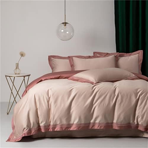 TREXD Queen King Size Duvet Cover Bed Linens Nordic 1000TC Egyptian Cotton Bedding Sets Quilt Cover Comforter (Color : D, Size : Queen Size 4pcs)