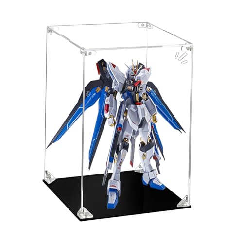 CHILLCASE Clear Acrylic Display Case with Meaningful Engraving Design,Self-Assembled Display Box,Dust-Proof Showcase for Action Figures Collectibles(Suprise,9.8×9.8×13.8 inch