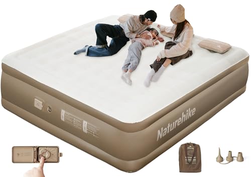 Naturehike Luftmatratze 3 Personen Selbstaufblasend mit Akkupumpe - Aufblasbares Gästebett 200x180x45cm für Camping & Zuhause, Leicht, Bequem und Schnell aufblasbar