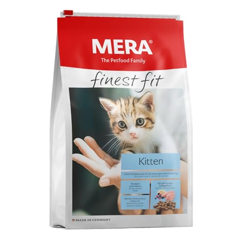 mera Finest fit Kitten, Junior Katzenfutter trocken für Babykatzen bis 1 Jahr, Trockenfutter aus frischem Geflügel und Reis, gesundes Futter für Junge Katzen, ohne Zucker (4 kg)