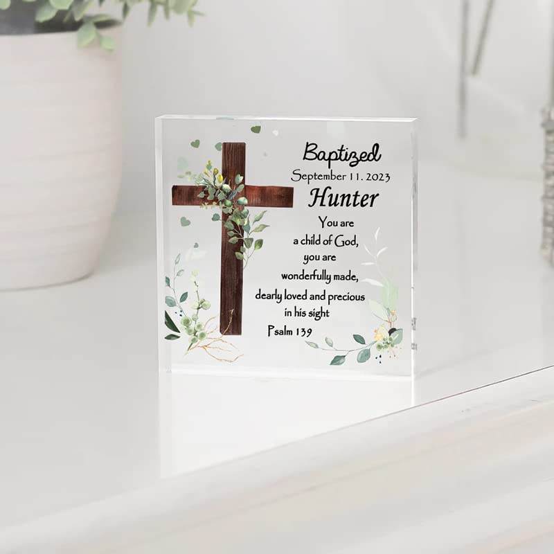 Personalized baptism gifts acrylic plaque, Christening gifts, Psalm 139 Acrylic plaque for babys room, Christian gifts baptism, Cross for babys room, Baby religious gifts, Baby gifts