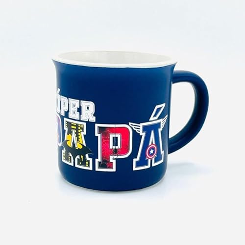 Antracita Taza Súper Papá de Cerámica con Diseño de Superhéroes, Azul, 300ml, Regalo para Día del Padre Antracita Taza Súper Papá de Cerámica con Diseño de Superhéroes, Azul, 300ml, Regalo para Día del Padre