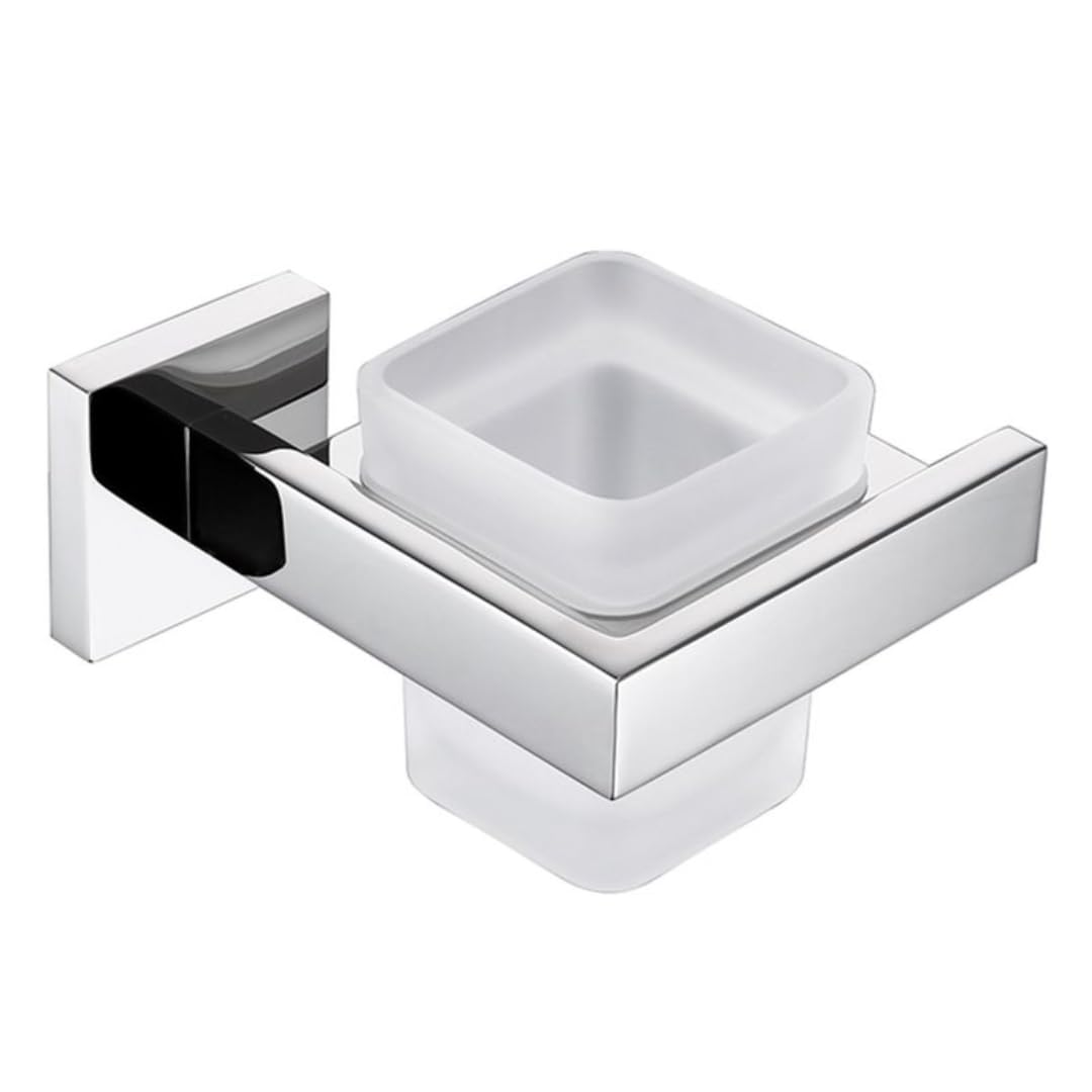 Porte-papier toilette, étagère et set d'accessoires de salle de bain en inox chromé