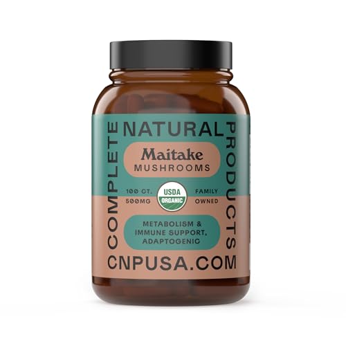 Complete Natural Products Organic Maitake Mushroom Capsules - 100ct Immune Strength Vegan Non-GMO Gluten Free