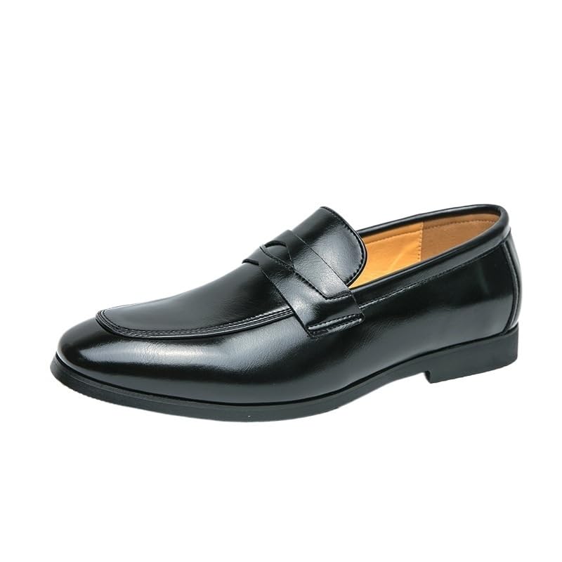 Dress Loafers Apron Toe Pu Leather Moccasin Slip On Wear-Resistant Date Mens