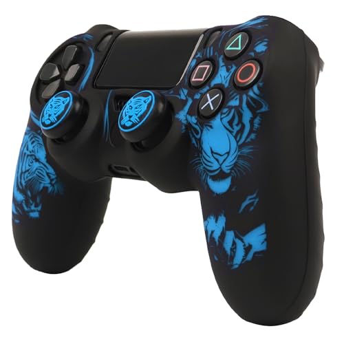 Image of RALAN Tiger HeadDesign Controller Skin Cover with 2 Thumb Grips Compatible with PS4 /Playstation 4 Slim /Pro Controller