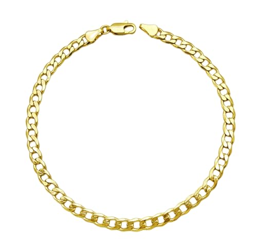 Fashion 21 Anklet for Women Electro Gold Plated Ankle Bracelet - Made in Korea (4.5mm 10