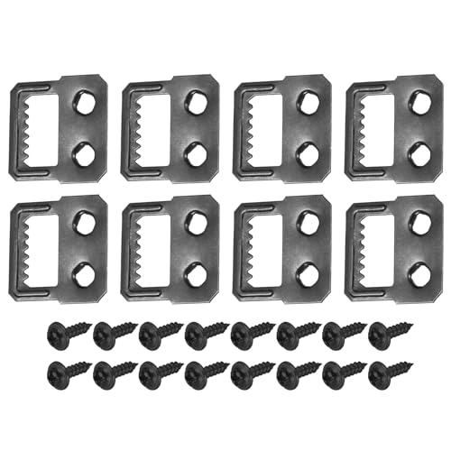 Image of DTGN 27 x 27mm Saw Tooth Picture Hangers Double Hole with Screws - 20Pcs - Good for Hanging Paintings Picture - Frame Hook Photos - Black