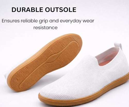 Image of Kraasa Men's Casual Slip-On Loafers | Soft Knitted Upper Breathable Flex Upper | Lightweight Comfort Shoes | TPR Sole