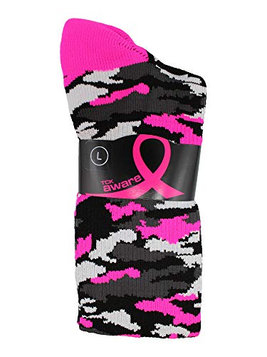 Woodland Camo Breast Cancer Awareness Over the Calf Socks3