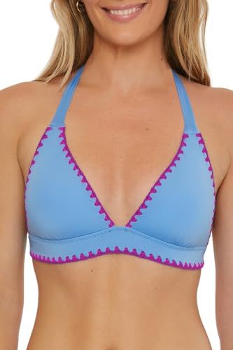 Lucky Brand Women's Marbella Halter Bikini Top, Adjustable, Tie Back, Swimwear Separates