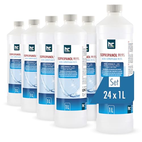 24 x 1 L Isopropanol 99,9% IPA von Höfer Chemie frisch abgefüllt in handliche 1 L Flaschen - perfekt als Lösungsmittel und Fettlöser geeignet