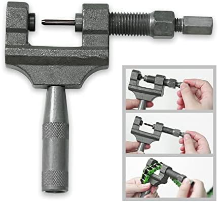 Miniatura 5 de CLEO Cadena de motocicleta 428 con rompedor de cadena, cadena 428 de 140 eslabones, cadena de transmisión estándar para motocicleta de 50 cc, 70 cc,