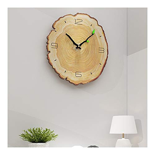 Nordic reloj de pared creativo de la sala de estar dormitorio silencioso reloj de madera del grano Colgando Tabla moderna minimalista de reloj local del anillo anual ( Color : A , Size : 16inches )