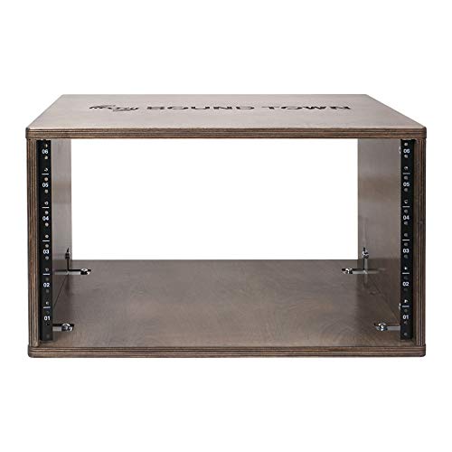 Image of Sound Town DIY 6U Studio Rack with Solid Baltic Birch Plywood, Weathered Brown (SDRK-Y6B)