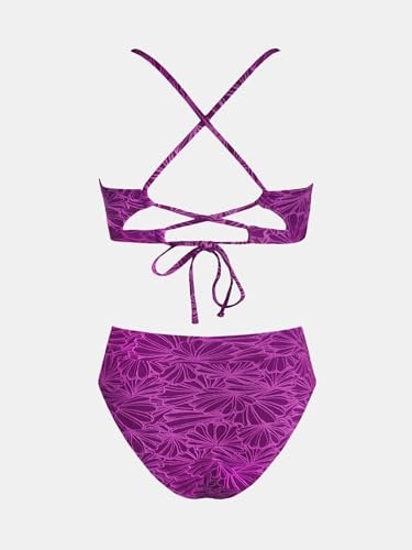 Image of CUPSHE Bikini Set for Women Bathing Suit High Waisted Scalloped V Neck Two Pieces Swimsuit