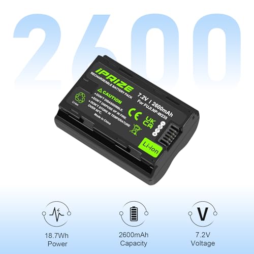 iPrize NP-W235 - Batería y cargador para Fujifilm X-T4, X-T5, GFX-50S II, GFX 100S, GFX-100 II, X-H2, X-H2S, XS20, X-S20 - imagen 2