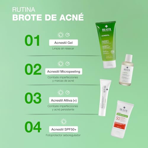 Miniatura 6 de Rilastil - Acnestil Micropeeling, Exfoliante Facial Y Corporal Con Ácido Salicílico, Niacinamida, Mejora La Textura, Combate El Acné Y Marcas, Deja La Piel Suave Y Uniforme - 100 Ml