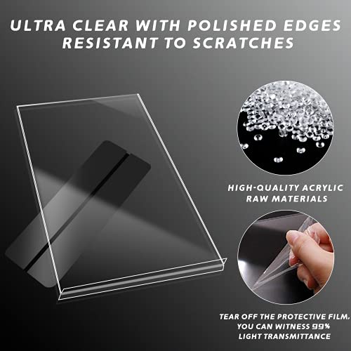 Acrylic Sign Holder,8.5X11 Inches Plastic Sign Holder Paper Holder,6 Pack T Shape Table Top Display Stand,Double Sided, Bottom Load,Perfect For Restaurants, Office, Photo Frames, Store,Promotions(6) #TOP3