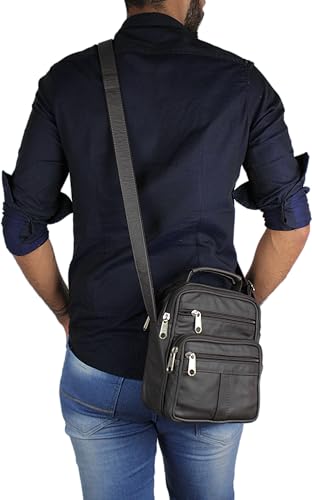 Shoulder bag masculina, bolsa masculina carteiro em couro legitimo (Marrom)