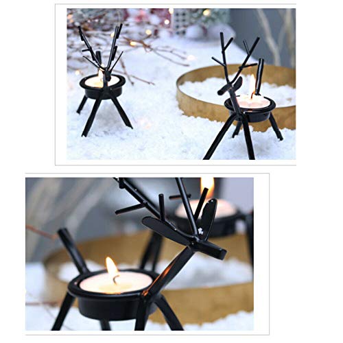Besseek 6Pcs Reindeer Tealight Candle Holders, Holiday Metal Candlestick Black Tea Light Stands, Christmas Decoration For Home, Table, Fireplace, Window For Thanksgiving, Halloween, Christmas, New Year Party thumb #8