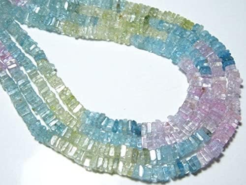 Perles Aquamarine Heishi cube bleu doux pour offrir un bijou chargé d'histoire - 5