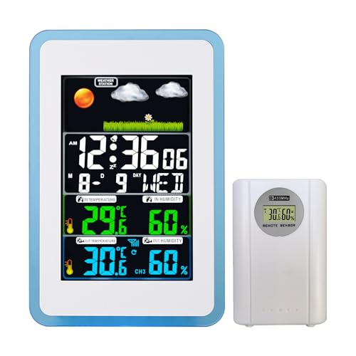 Estación meteorológica con reloj digital de pronóstico y pantalla a color de 18.5 cm