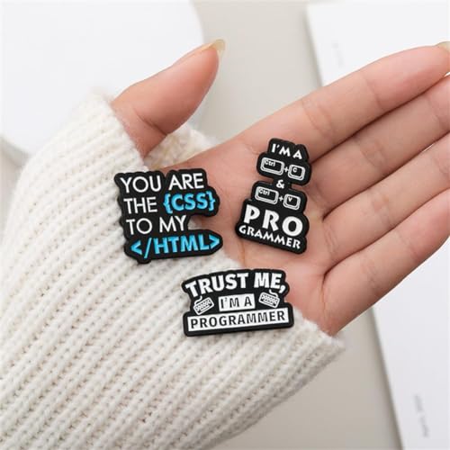2PCs Trust Me I’m A Programmer Codes Like A Girl Brooch Computer IT Programming Buttons Enamel Lapel Pin Funny Words Brooch Pin Set Programmer Code Brooch Math Science Theme Badge Lapel Pin Programmer4