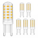 G9 LED Dimmbar Lampe 5W Warmweiß 3000K Ersatz 40W Halogenlampe 32*2835 SMD LED Birne G9 Led leuchtmittel 400LM 230V G9 Glühbirne Kein Flackern Kein Rauschen 6er Pack