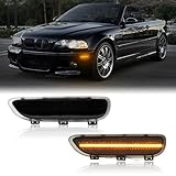 Mynoway Front Bumper LED Reflector Lights Replacement for 3 Series E46 325i 325Ci 330Ci 330i 2 Door Coupe Convertible 1999-2003, E46 M3 2001-2006, Side Marker Fender Driving Parking Lamp
