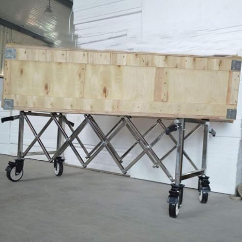 Collapsible Wagon Cart with Wheels Foldable Folding Wagons Carts Silent Universal Wheels,Folding Funeral Cart, High Load Aluminum Alloy Coffin Rack for Church and Funeral Services, Foldable