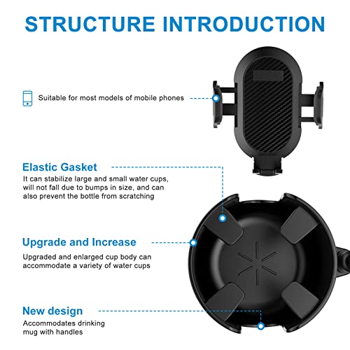 Accmor 3-In-1 Car Cup Holder Expander Adapter With Adjustable Base, Car Cup Holder Expander Organizer With Phone Holder & Air Vent Phone Mount, Fits Hydro Flask, Yeti, Nalgene, Large 32/40 Oz Bottles #TOP4