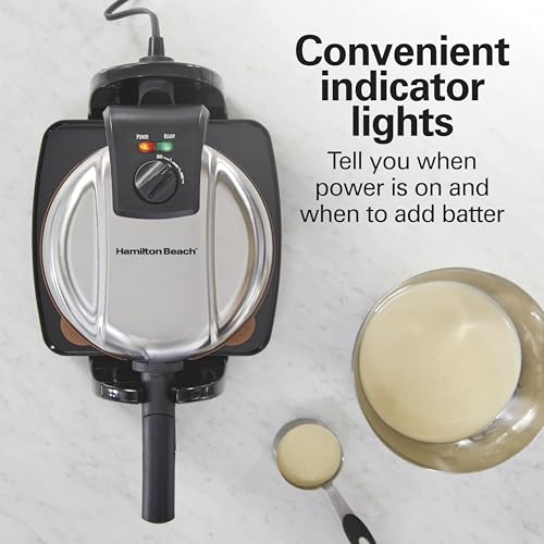 Hamilton Beach Belgian Waffle Maker with Removable PFAS-Free Durathon Nonstick Coated Plates, Easy Flip, Ceramic Grids, Black (26031) by Hamilton Beach - Image 7