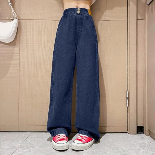 Girls' Kids Jeans Baggy Oversized Loose Fit Wide Leg Straight Flare Demin Pants Yoga Joggers Running Hiking Work Casual Pants4