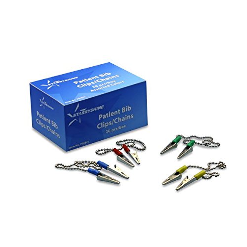 20 Pc Dental Patient Bib Clips Chains Napkin Holder Clips Tattoo Chain Clip Assorted Colors #TOP16