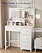 Kitsure Vanity Desk with Mirror and Lights - Large Capacity Makeup Vanity with 4 Fabric Storage Drawers & 3 Lighting Modes, Vanity Table Set with Sturdy Metal Frame for Bedroom, White, 35