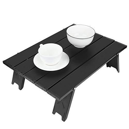 Table pliante de camping portable en aluminium noir pour randonnée et pêche - 4