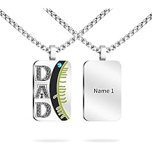 Personalized Necklace for Dad with Birthstones Custom Fathers Day Necklace Jewelry Gifts for Men Father Husband Grandpa Birthday Anniversary Christmas